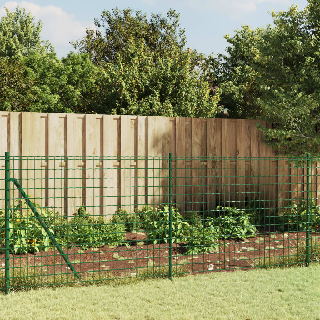 Clôture grillagée Vidaxxl avec ancrages au sol 0,8x10 m vert