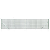 Vidaxl wire mesh fet with ground anchors 1.6x10 m green