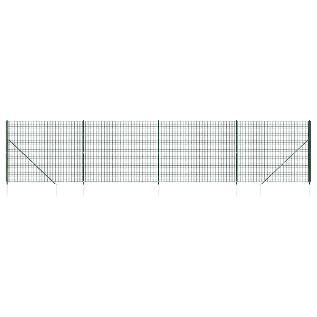 Clôture grillagée Vidaxxl avec ancrages au sol 2x10 m vert