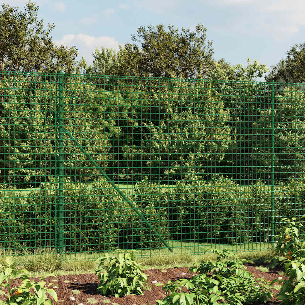 Clôture grillagée Vidaxxl avec ancrages au sol 2x10 m vert