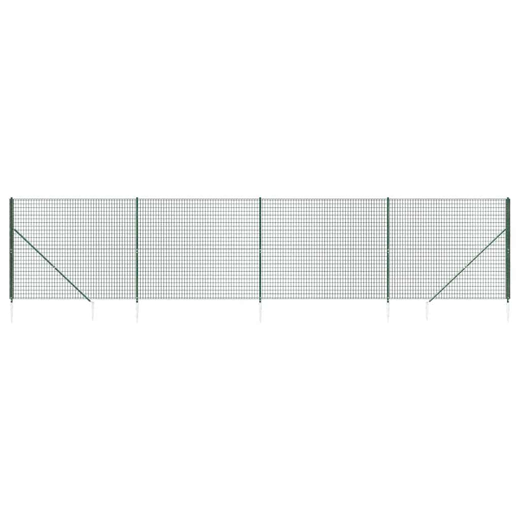 Clôture grillagée Vidaxxl avec ancrages au sol 2,2x10 m vert
