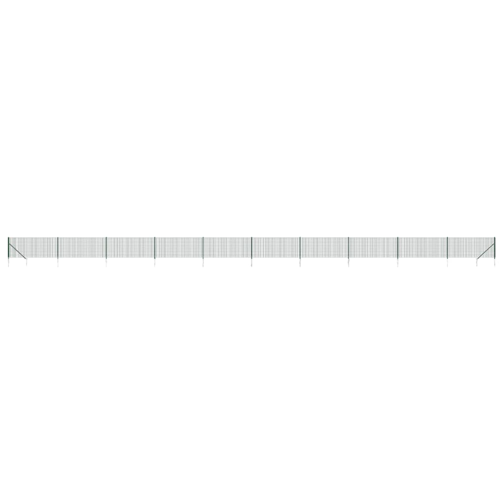 Clôture grillagée Vidaxxl avec ancrages au sol 0,8x25 m vert