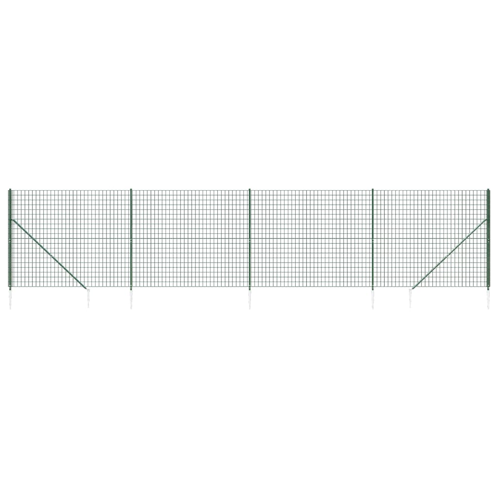 Clôture grillagée Vidaxxl avec ancrages au sol 1,6x10 m vert
