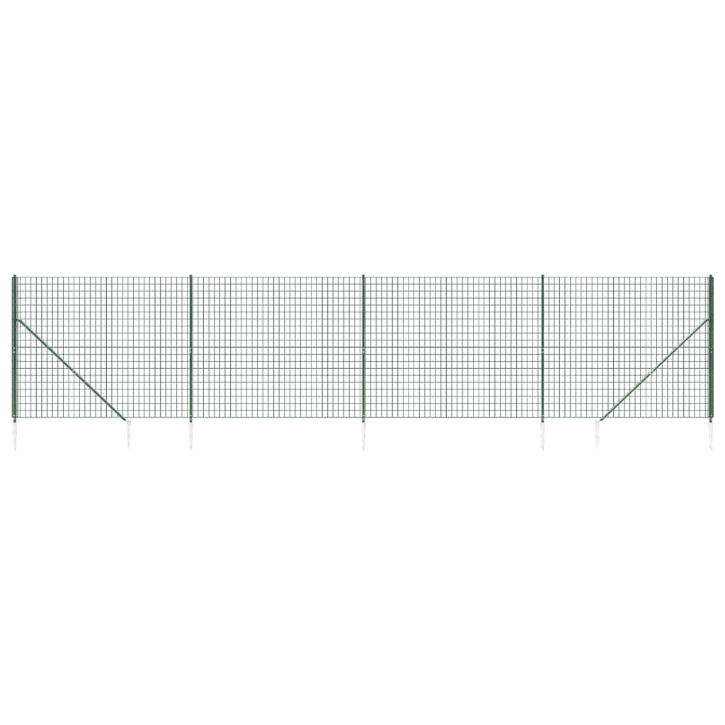 Clôture grillagée Vidaxxl avec ancrages au sol 1,8x10 m vert
