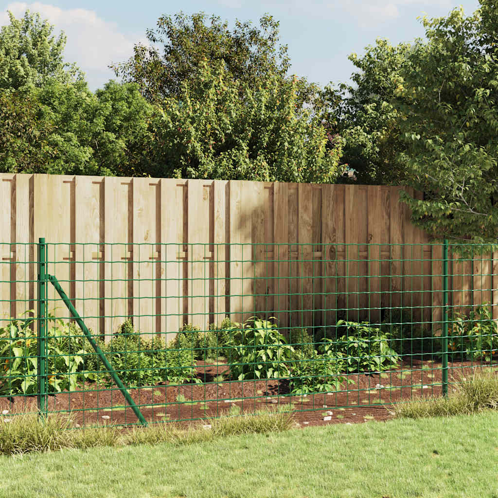 Clôture grillagée Vidaxxl avec ancrages au sol 0,8x25 m vert