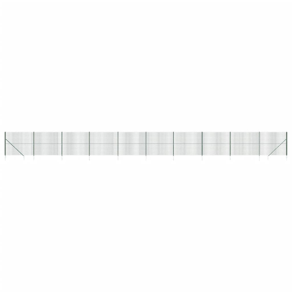 VidaXL Clôture grillagée avec ancrages au sol 1,8x25 m vert
