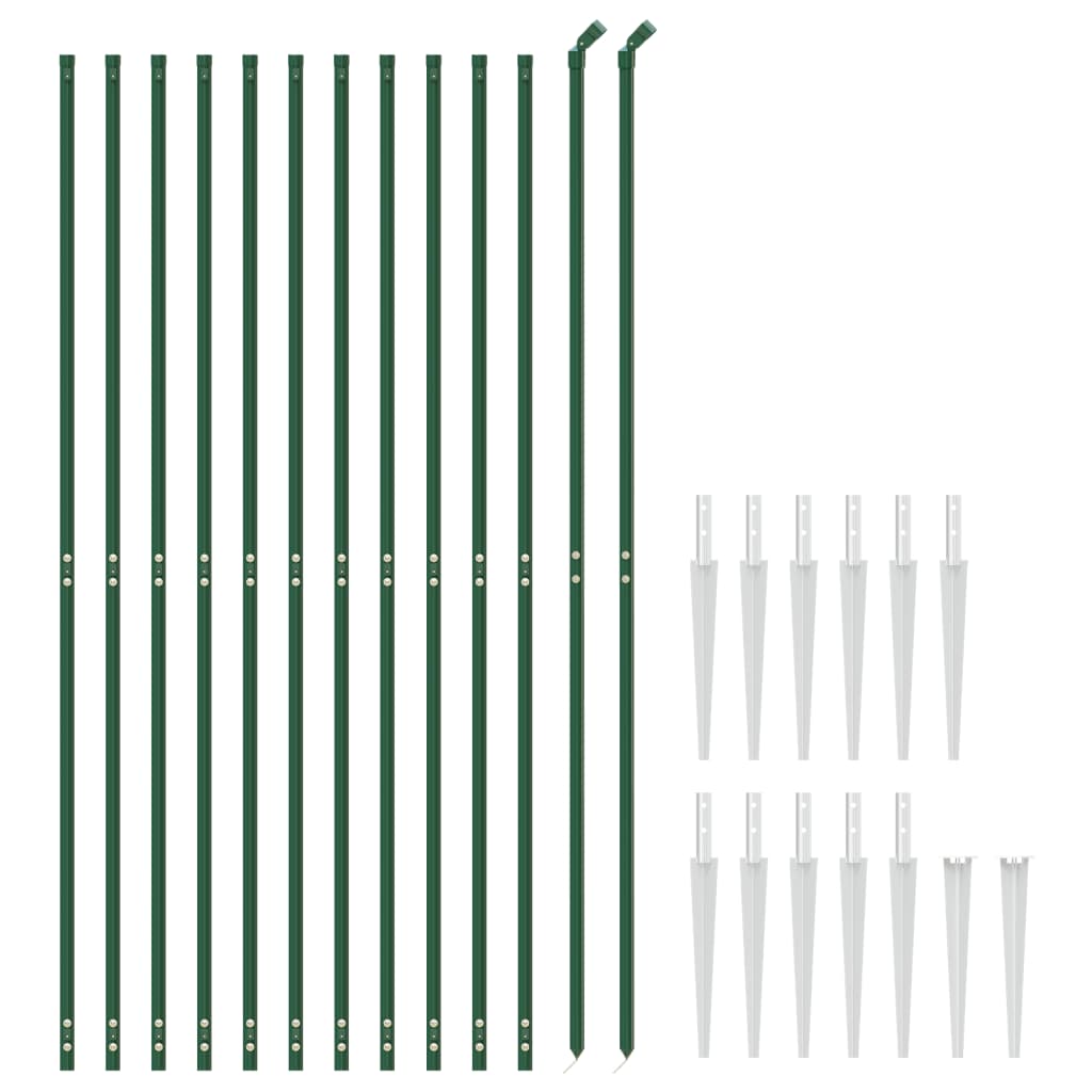 VidaXL Clôture grillagée avec ancrages au sol 1,8x25 m vert