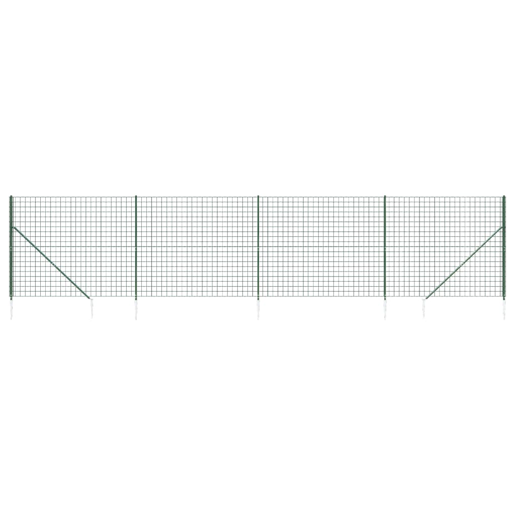 Clôture grillagée Vidaxxl avec ancrages au sol 2,2x10 m vert