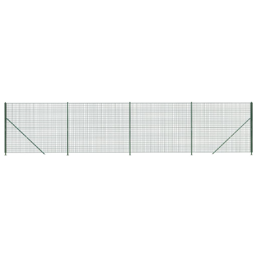 Vidaxl Wire mesh fet with flange 2.2x10 m green