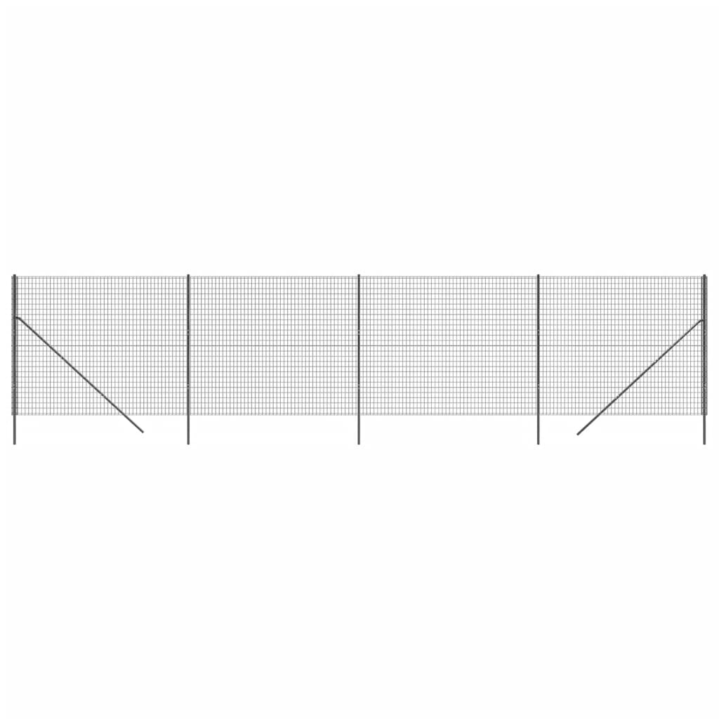 Clôture grillagée Vidaxl 1,4x10 m acier galvanisé anthracite