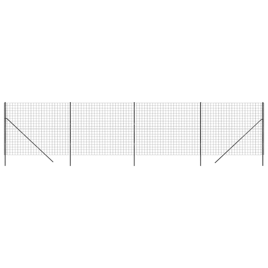 Clôture grillagée Vidaxl 1,6x10 m acier galvanisé anthracite