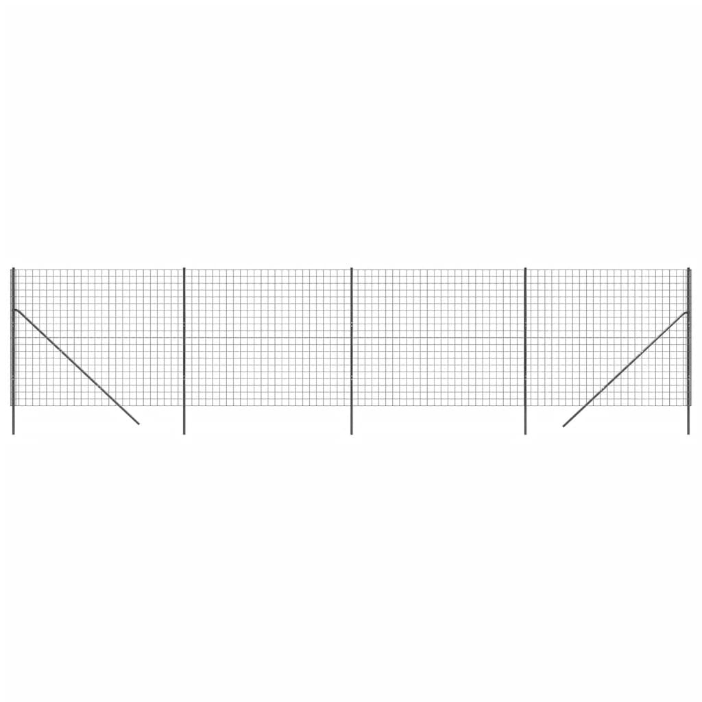 Clôture grillagée Vidaxl 1,8x10 m acier galvanisé anthracite