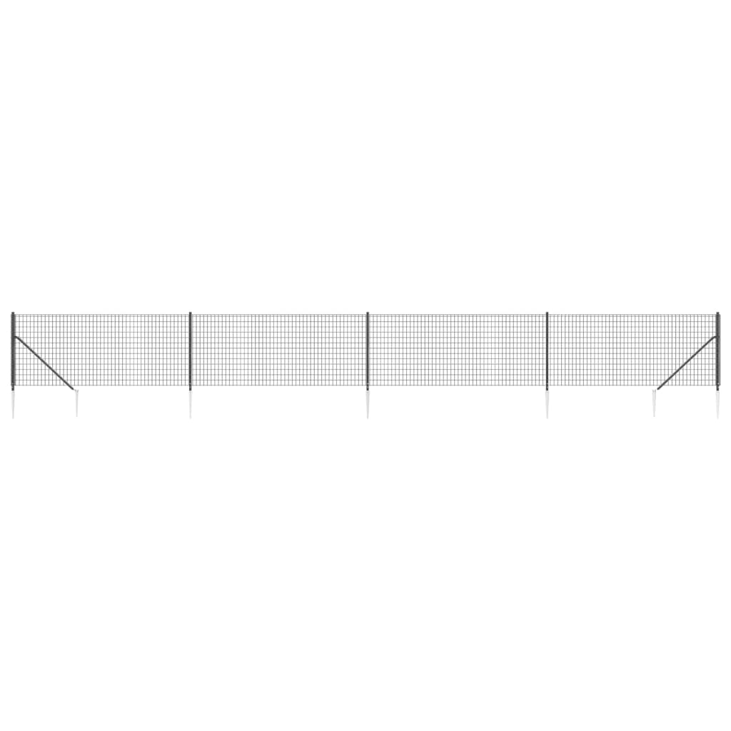 Clôture grillagée Vidaxl avec ancrages au sol 1x10 m anthracite