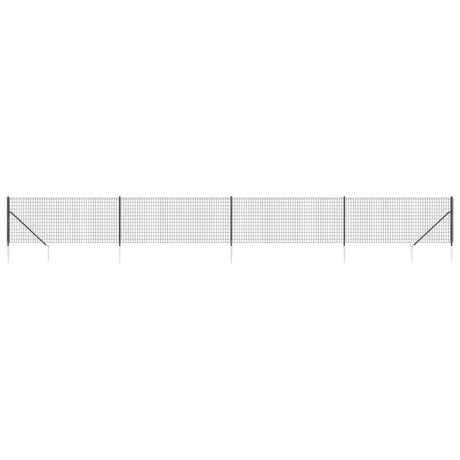 Clôture grillagée Vidaxl avec ancrages au sol 1x10 m anthracite
