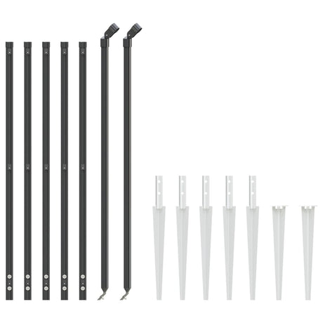 Clôture grillagée Vidaxl avec ancrages au sol 1x10 m anthracite