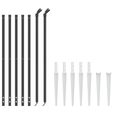 VidaXL Clôture grillagée avec ancrages au sol 1,1x10 m anthracite