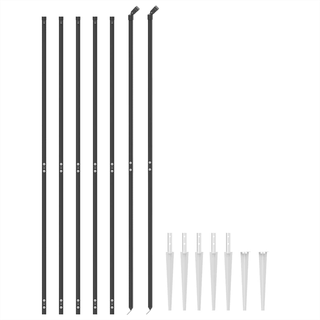 Clôture grillagée Vidaxxl avec ancrages au sol 1,4x10 m anthracite