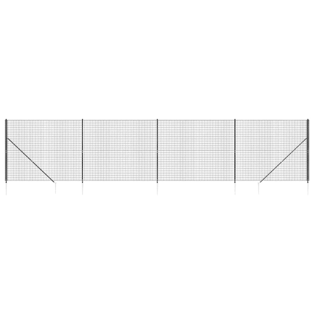 Clôture grillagée Vidaxxl avec ancrages au sol 2,2x10 m anthracite