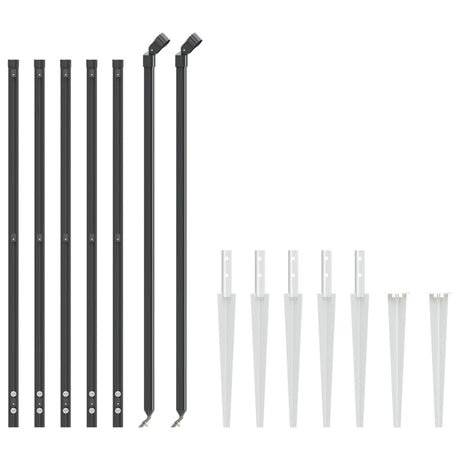 Clôture grillagée Vidaxl avec ancrages au sol 1x10 m anthracite