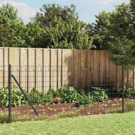Clôture grillagée Vidaxl avec ancrages au sol 1x10 m anthracite