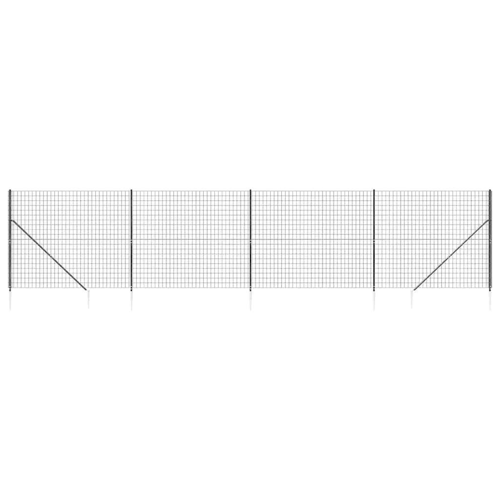 Clôture grillagée Vidaxxl avec ancrages au sol 1,6x10 m anthracite