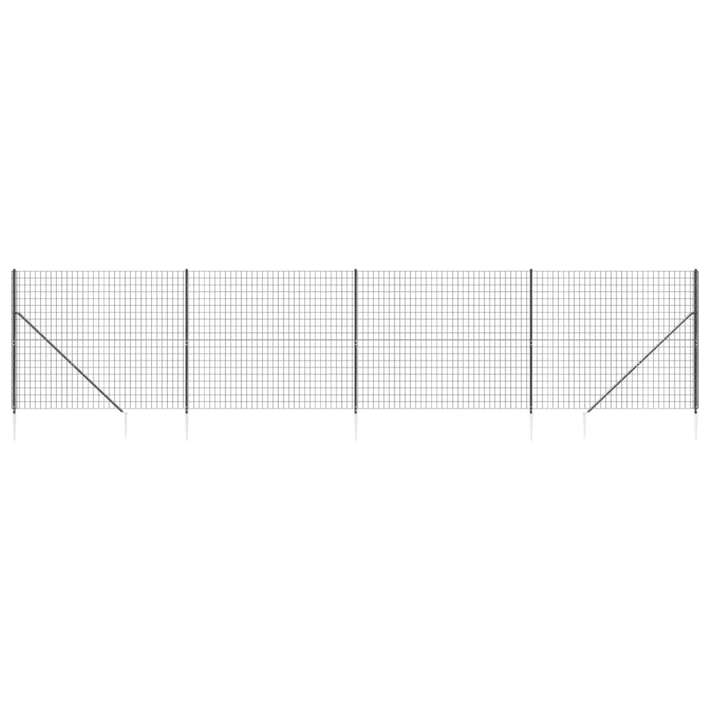 Vidaxl Wire mesh fet With ground anchors 1.6x10 m Anthracite -colored