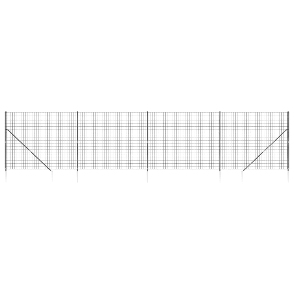 Clôture grillagée Vidaxxl avec ancrages au sol 1,8x10 m anthracite