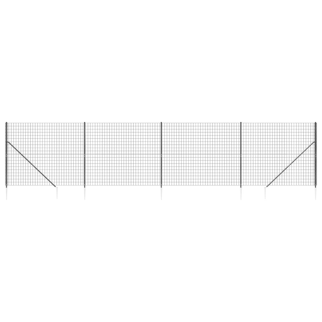 Vidaxl Wire mesh fet with ground anchors 2.2x10 m Anthracite -colored