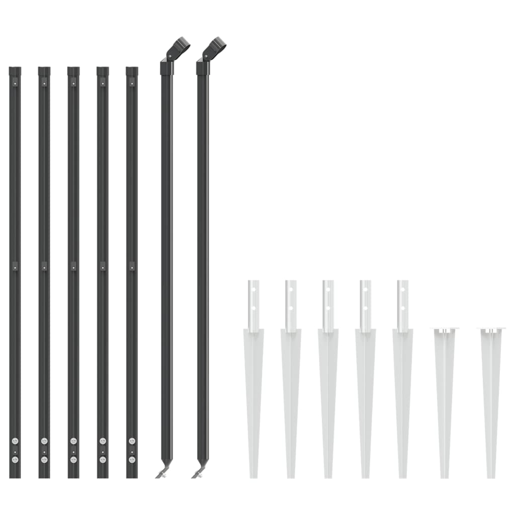 Clôture grillagée Vidaxxl avec ancrages au sol 0,8x10 m anthracite