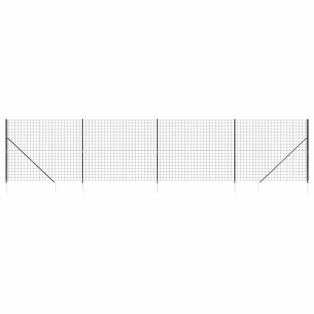 Clôture grillagée Vidaxxl avec ancrages au sol 1,4x10 m anthracite