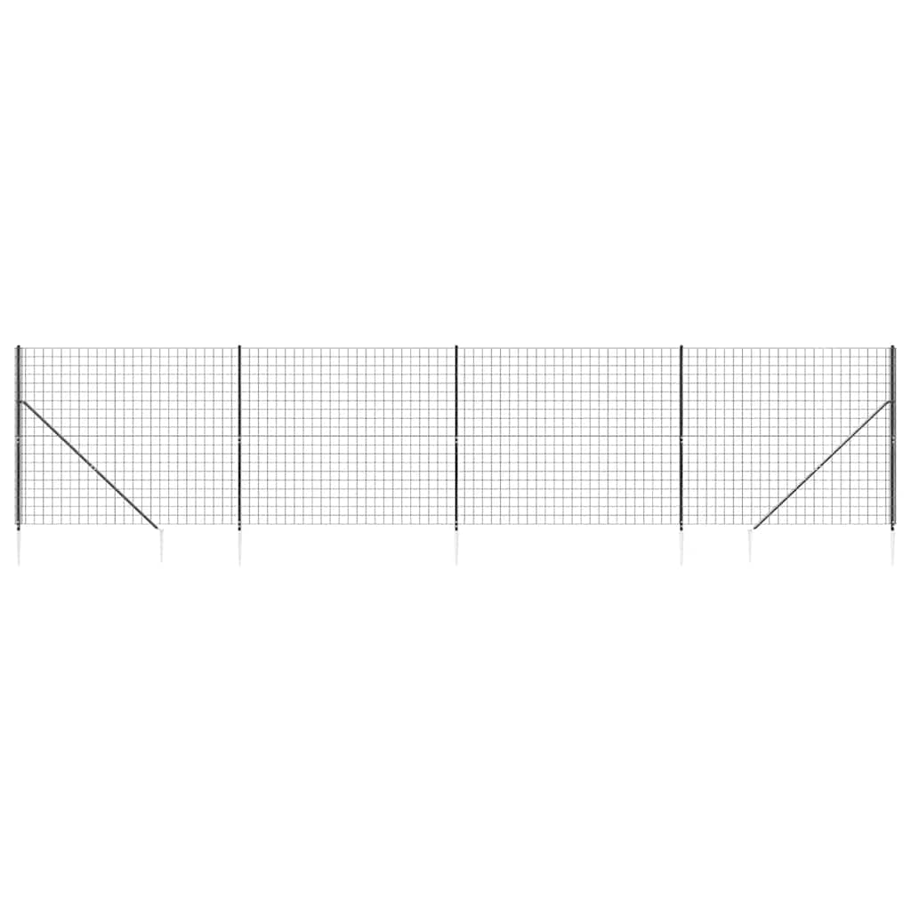 Clôture grillagée Vidaxxl avec ancrages au sol 1,6x10 m anthracite