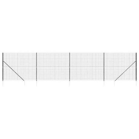 Clôture grillagée Vidaxxl avec ancrages au sol 1,6x10 m anthracite