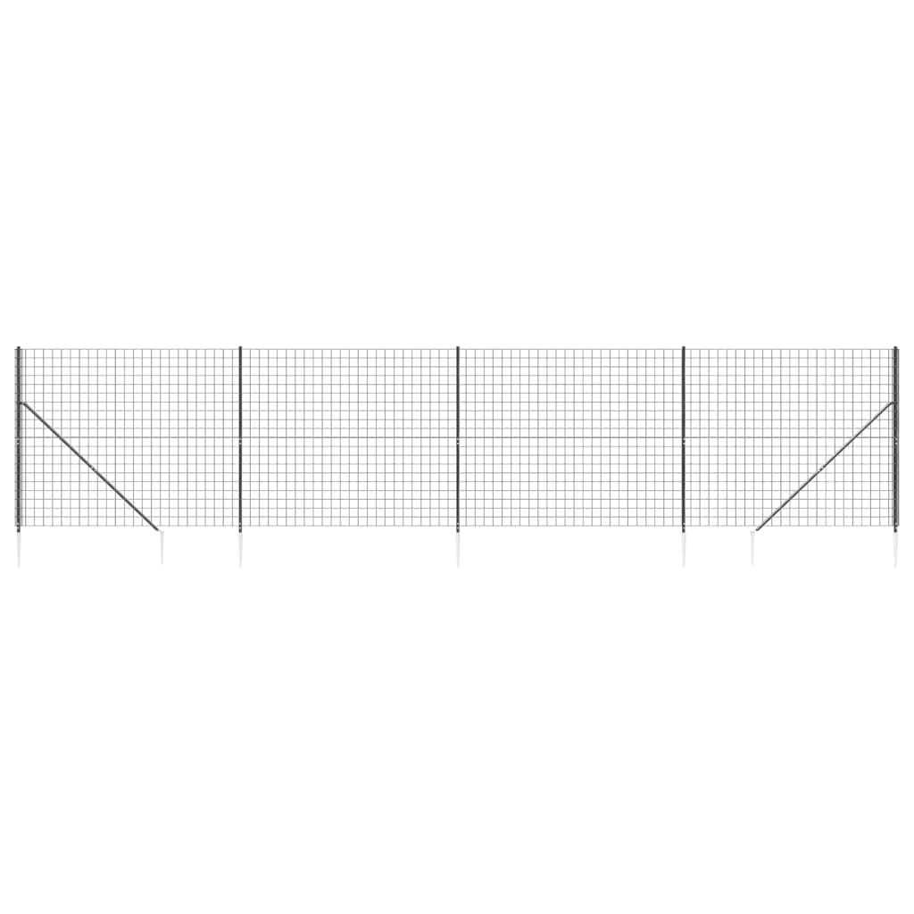 Vidaxl Wire Mesh Fet s pozemními kotvami 2x10 m Antracite -colored