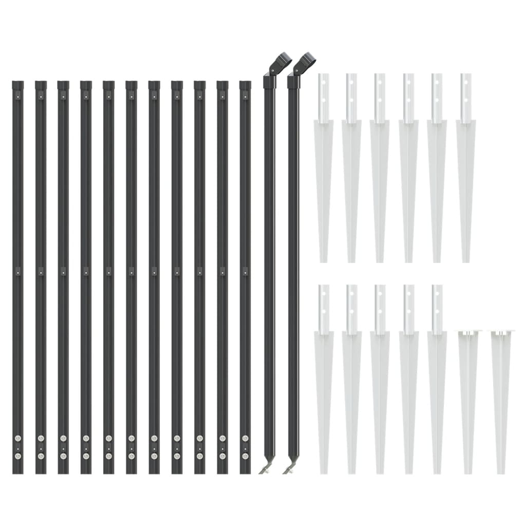 Clôture grillagée Vidaxxl avec ancrages au sol 1x25 m anthracite