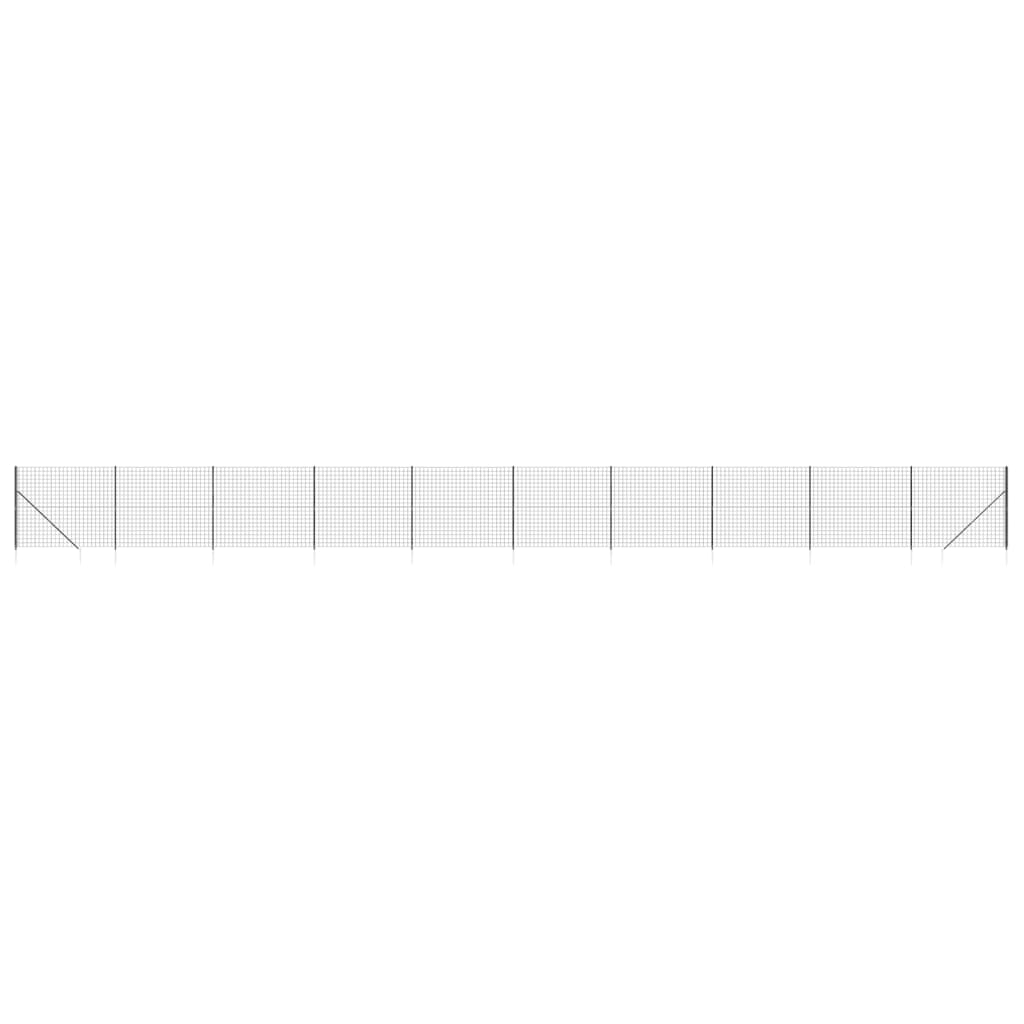 VidaXL Clôture grillagée avec ancrages au sol 2,2x25 m anthracite
