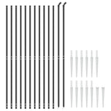 VidaXL Clôture grillagée avec ancrages au sol 2,2x25 m anthracite