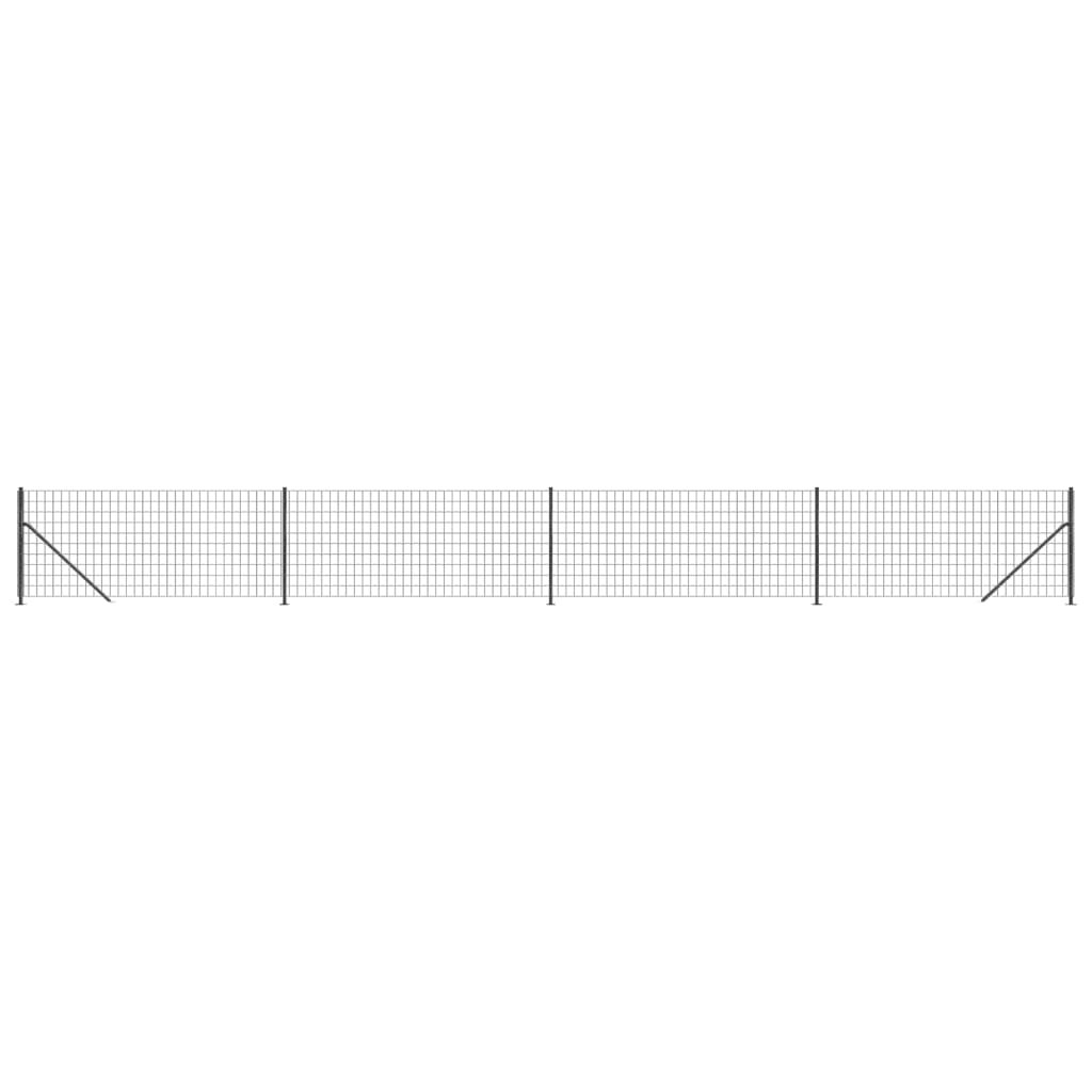 Vidaxl wire mesh fet with flange 0.8x10 m anthracite -colored