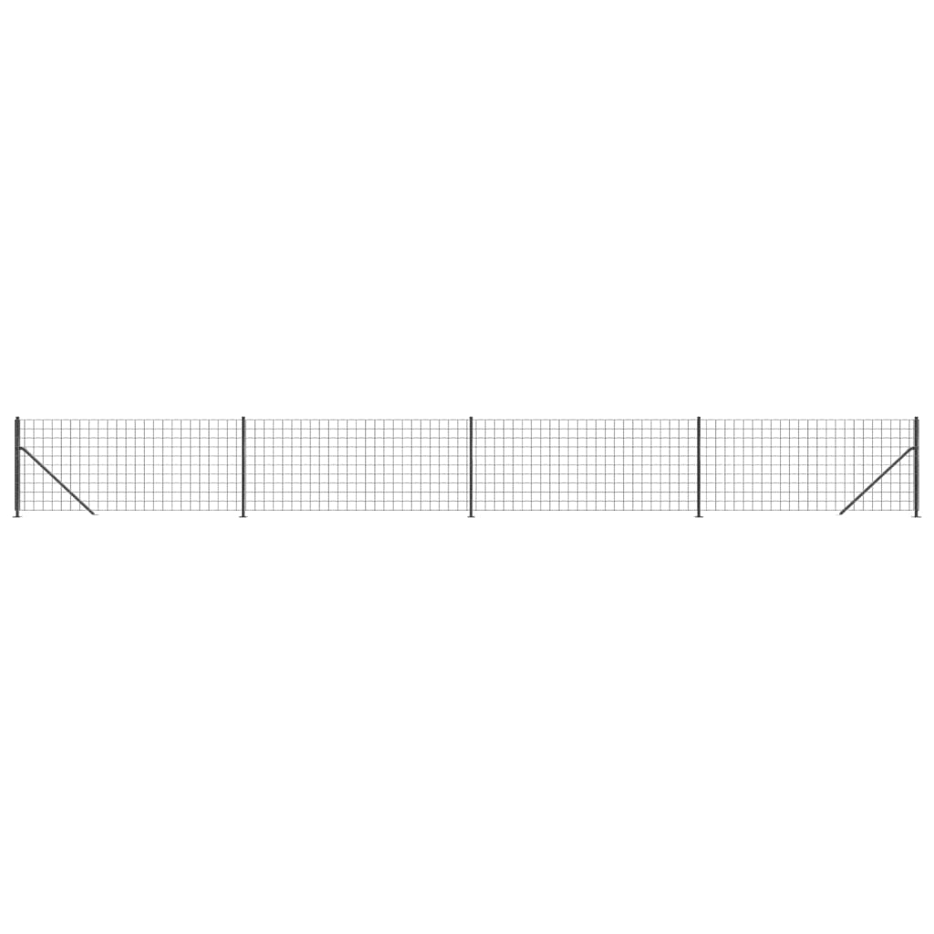 Vidaxl wire mesh fet with flange 0.8x10 m anthracite -colored