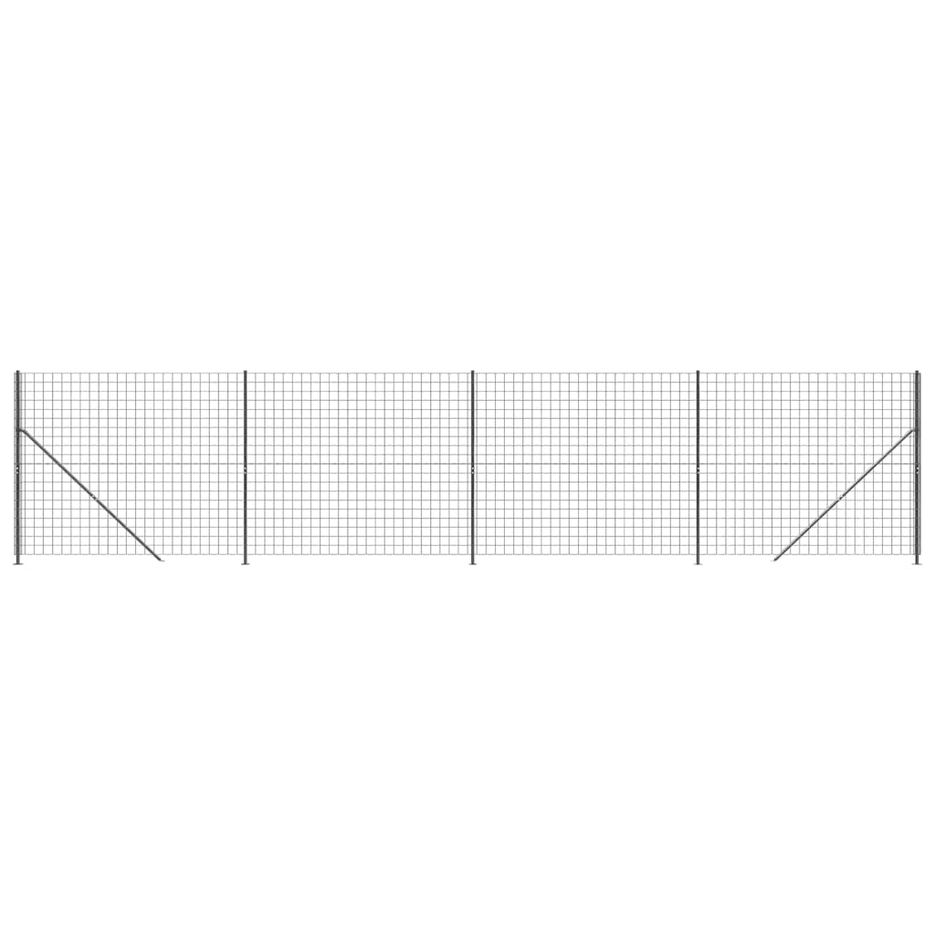 Vidaxl Drot Mesh fet mat Flange 2.2x10 m anhracit -cored