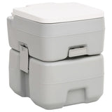 Vidaxl Camping Toilet Portable 20 + 10 L HDPE Gris et blanc