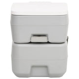 Vidaxl Camping Toilet Portable 20 + 10 L HDPE Gris et blanc