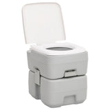 Vidaxl Camping Toilet Portable 20 + 10 L HDPE Gris et blanc