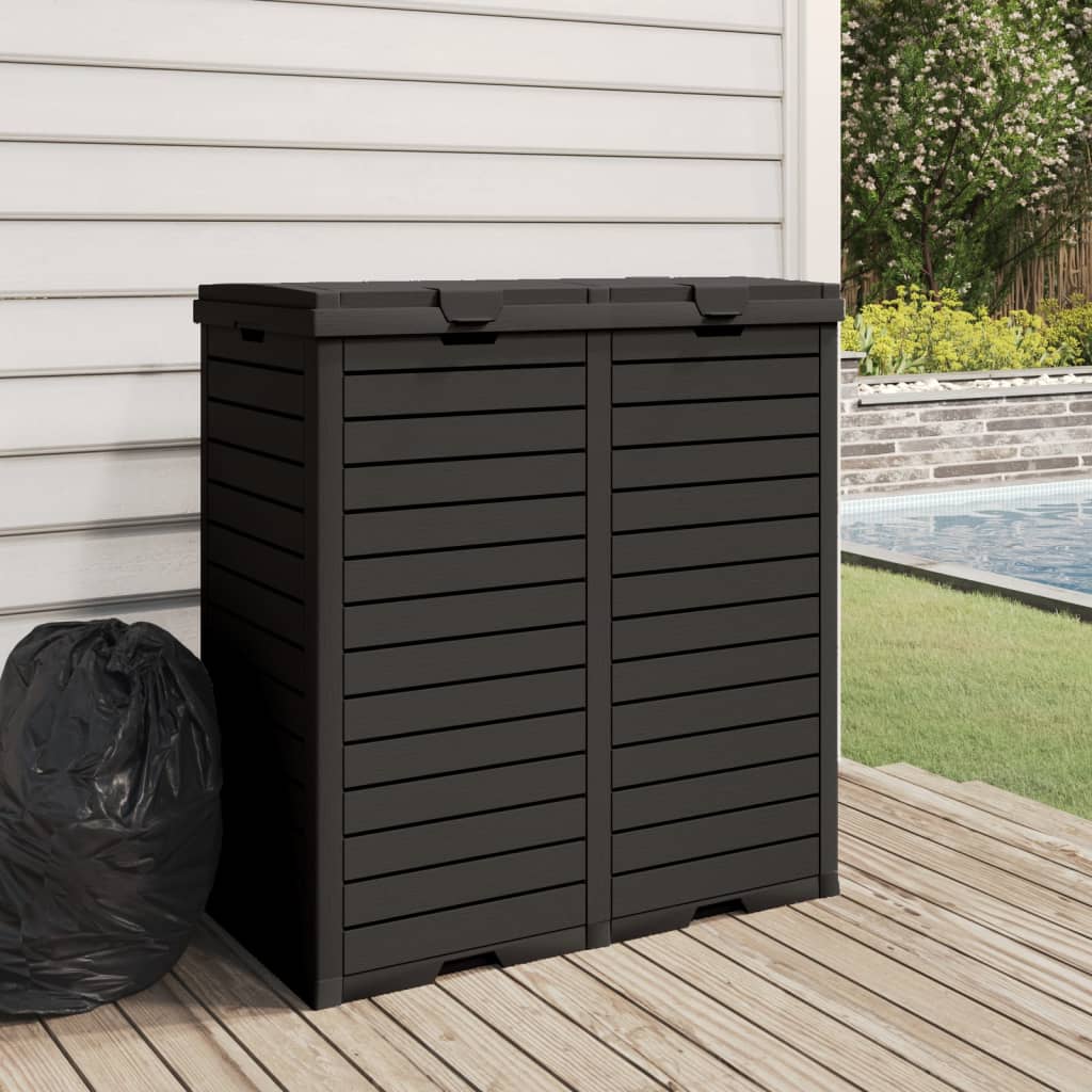 Vidaxl Garbage lattina per il giardino 78x41x86 cm polipropene nero