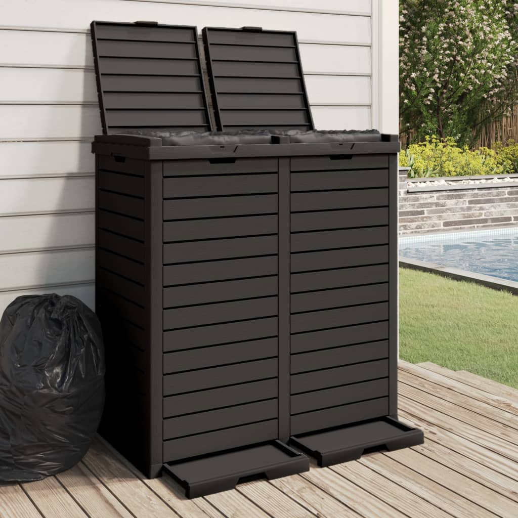 Vidaxl Garbage lattina per il giardino 78x41x86 cm polipropene nero