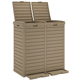 Vidaxl garbage can for outside 78x41x86 cm polypropene light brown