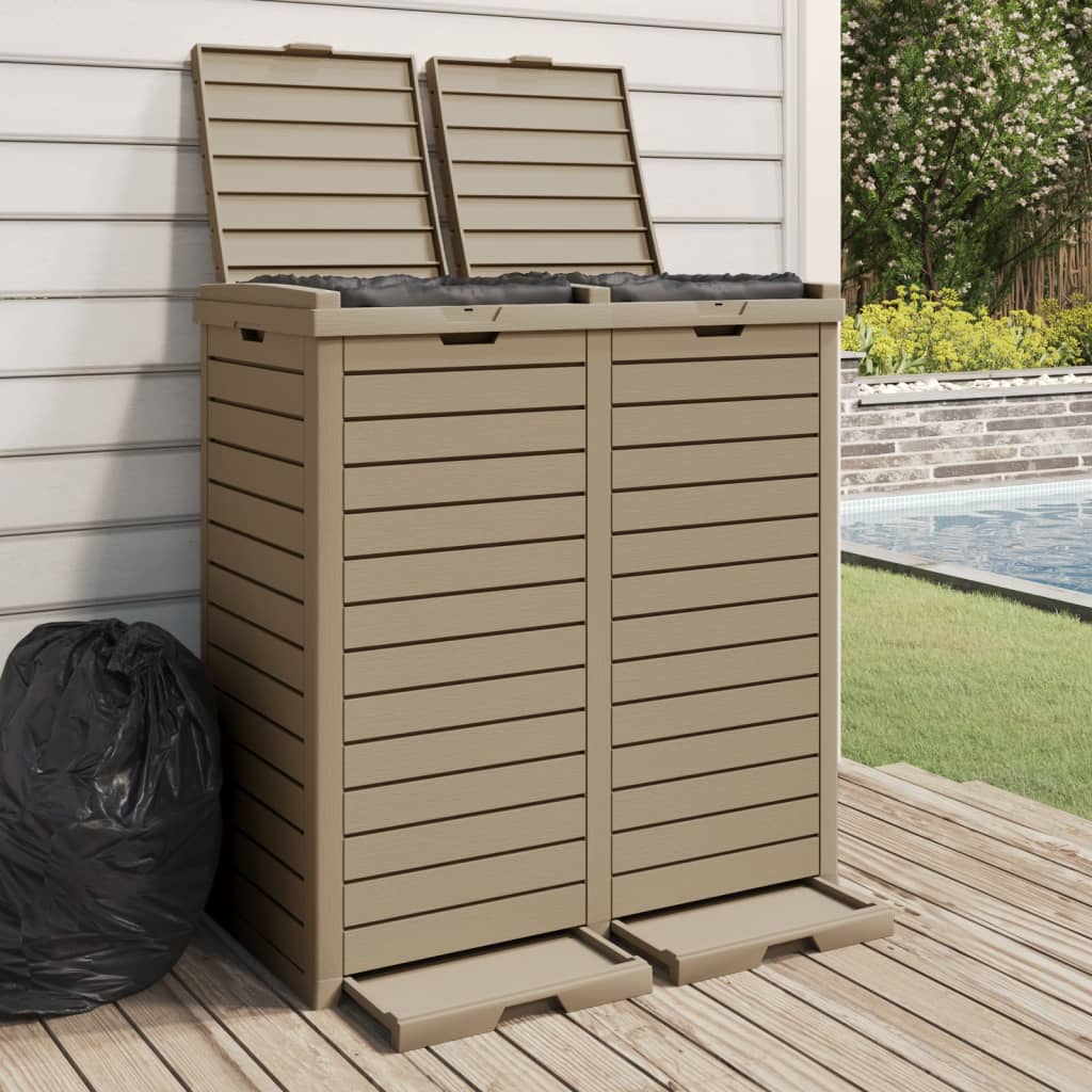 Vidaxl garbage can for outside 78x41x86 cm polypropene light brown