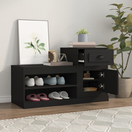 Vidaxx armoire à chaussures 100x42x60 cm bois fini noir
