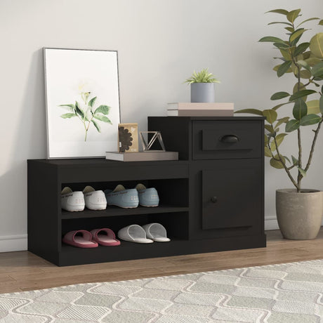 Vidaxx armoire à chaussures 100x42x60 cm bois fini noir