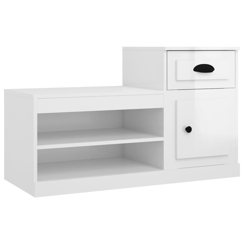 Vidaxl Shoe cabinet 100x42x60 cm Properted Wood High Gloss White