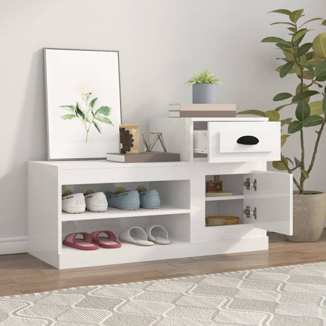 Vidaxx armoire à chaussures 100x42x60 cm bois fini blanc brillant